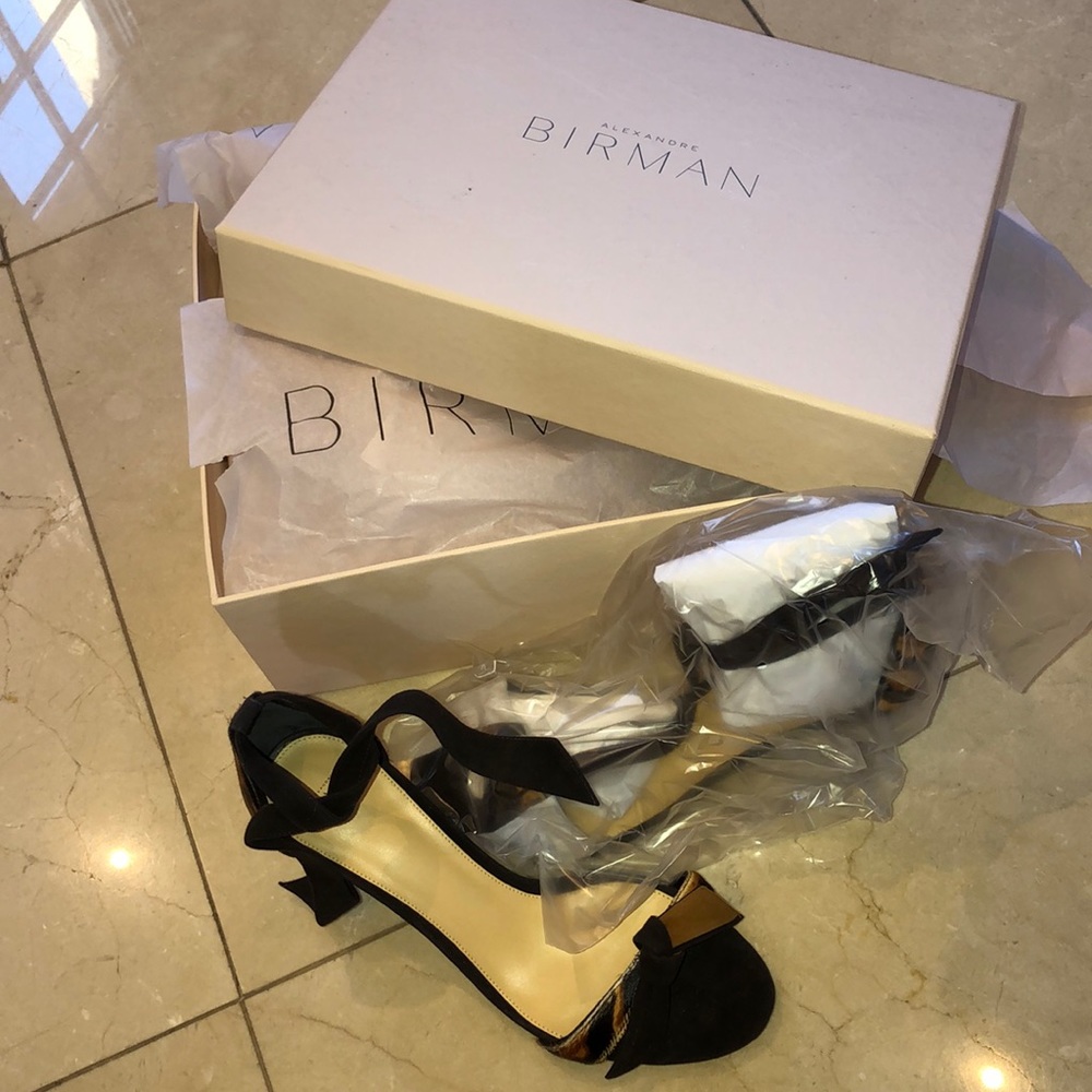 NEW Alexandre Birman leopard Pony hair sandals